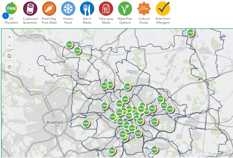 Map of Leeds Food Aid Provision